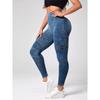 Fitness-Leggings High Waist Yoga-Leggings für Damen Push-Up Formgebend Elastische Sport-Tights S Blau