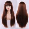 MERISIHAIR Women's Long Blond Straight Hair with Bangs High Quality Synthetic Fiber Wig