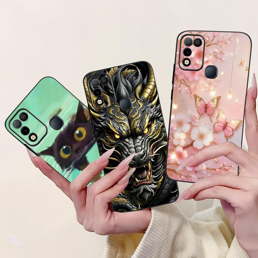 For Infinix Hot 10 X682C 10s X689B 10play X688C Back Cover For Infinix Hot 10 Play Case Shockproof Fashion Cute Cartoon Silicone
