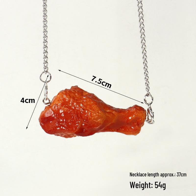 Trendy KFC Fried Chicken & Nugget Necklace – Creative Food-Inspired Accessory