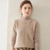 Women's High Neck Cashmere Sweater - Thick Knit Solid Color Jacquard Pullover for Autumn and Winter
