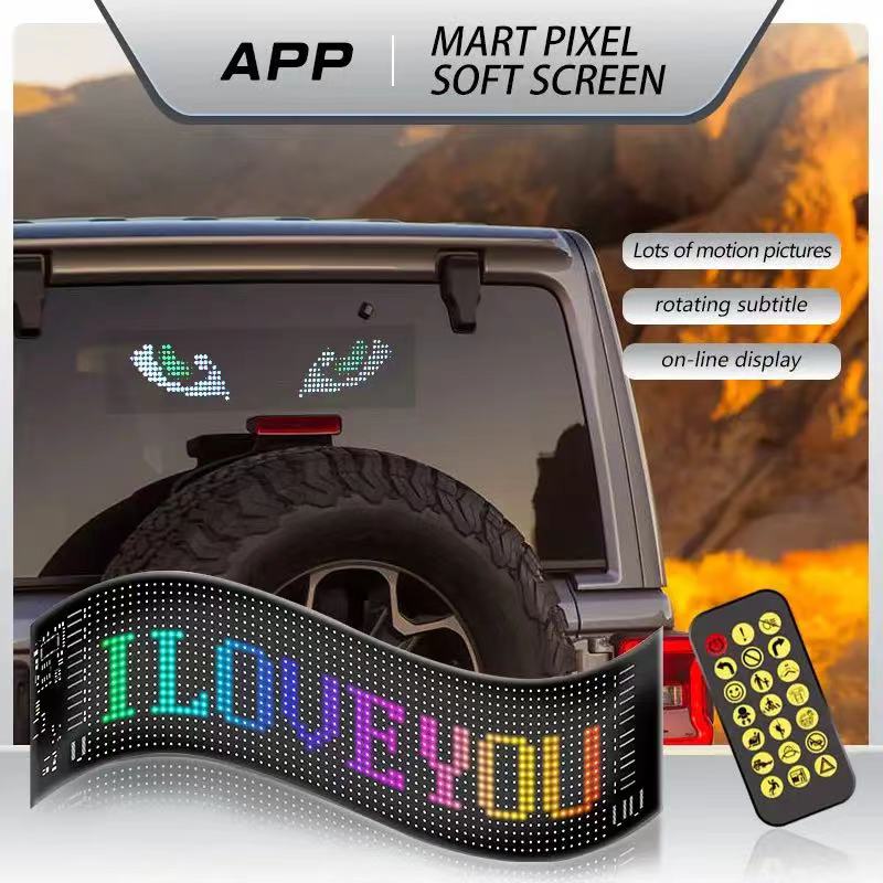 LED Matrix Pixel Panel DIY Pattern Graffiti Scrolling Led Ring USB 5V Flexible Text Animation Display Car Remote control+APP