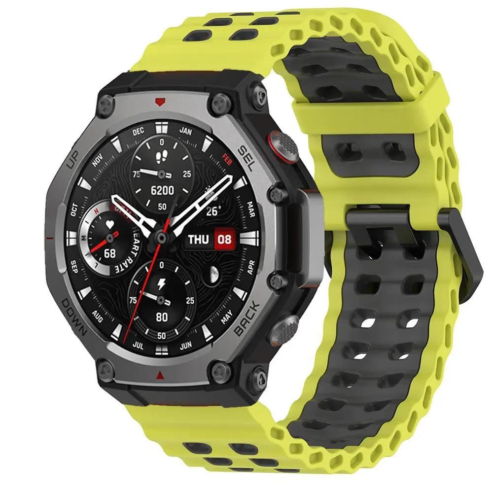 Breathable Silicone Band For Huami Amazfit T-Rex 3 2 1 T-Rex 3Pro 44mm 48mm T-Rex Ultra Colorful Strap Sport Watchband Belt