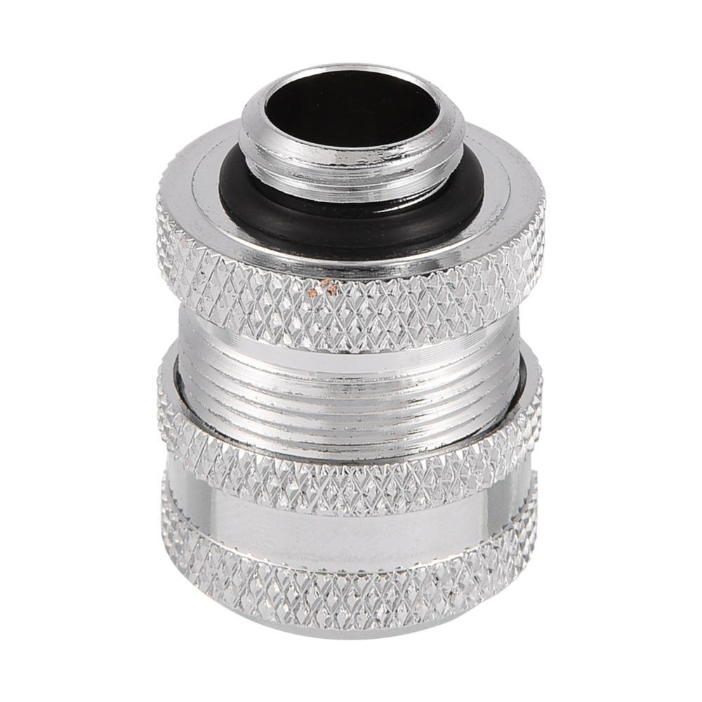 2PCS Quick Tightening G1/4 Compression Fitting OD 14MM Silver/Black Extender Connector Hard Tube Fitting Computer Water Cooling