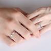 Couple Knuckle Ring Set Rhinestone Heart Shape Opening Matching Couple Ring Set Birthday Gift