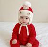 Festive Red Knit Baby Hat for Boys and Girls - Warm and Cozy for Autumn and Winter, Perfect for First Birthdays