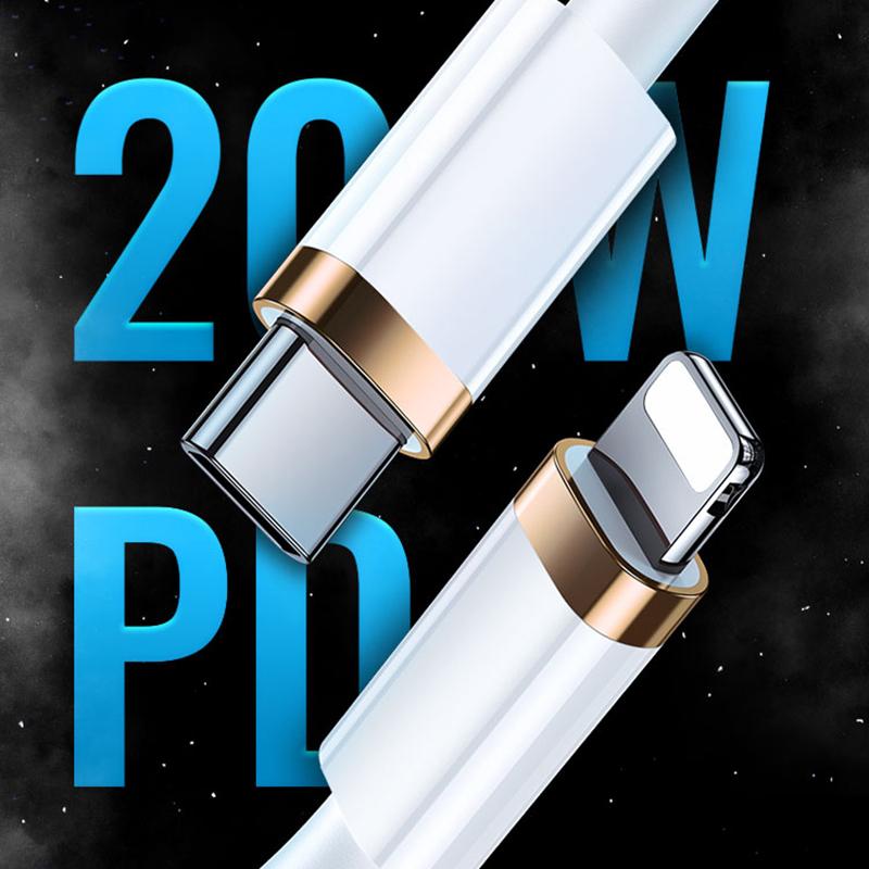 USAMS Cablu de date de încărcare rapidă de 1,2 m/2 m PD 20 W tip C la cablu de telefon Lightning pentru iPhone 13 12 11 Pro Max X Xr Xs 8 7 6 Plus