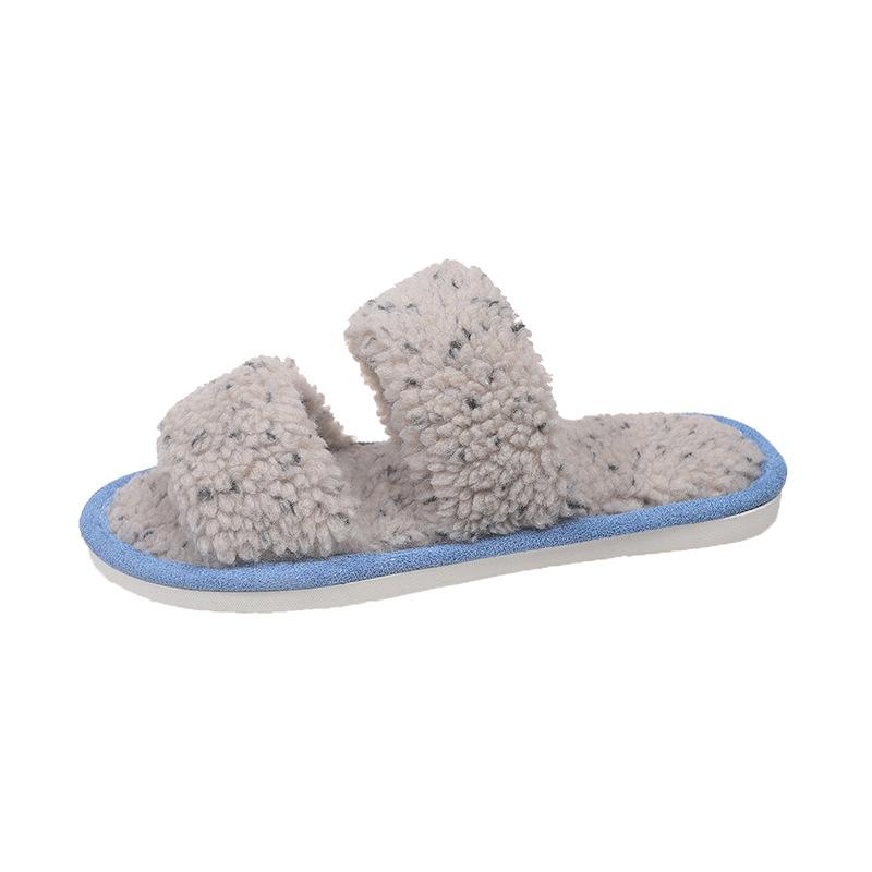 Large Size Women's Plush Shoes Autumn Winter Warm Non Slip Indoor Cotton Slippers Lightweight Comfortable Soft Sole Home Shoes