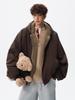 Unisex Reversible Hooded Fleece-Lined Cotton Jacket—Thick, Solid Color, Double-Sided Outerwear for Winter