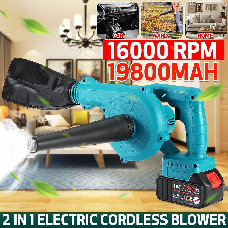 

New 198Vf Cordless Electric Air Blower Vacuum Cleannig Blower with 19800mAh Battery Leaf Computer Dust Collector For 18V Battery 1x Battery