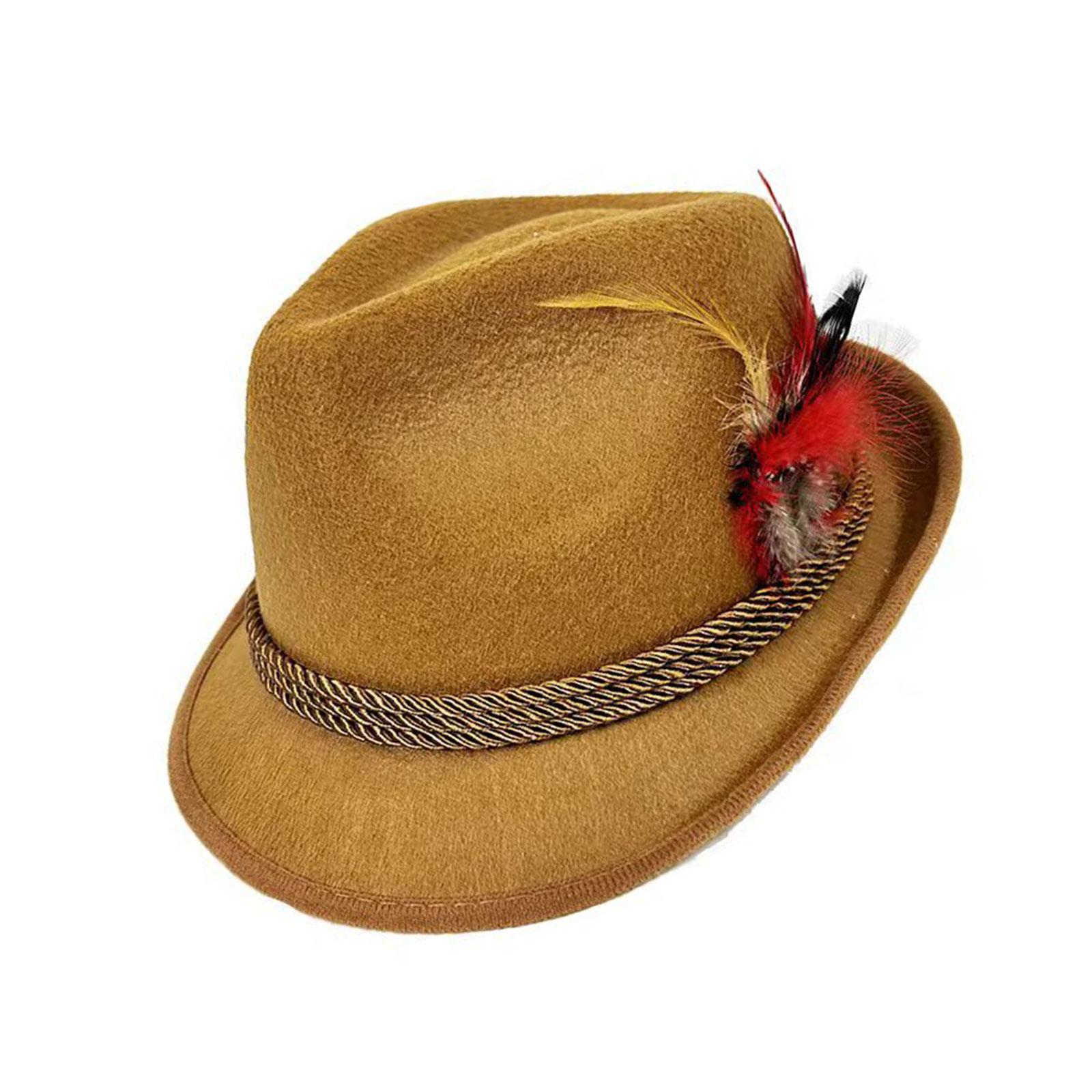 

Октоберфест Капелюх Пивний Фестиваль Вечірка Трілбі Хомбург Капелюх Декоративний Кручений Пояс Головний Убір Віджет Капелюх Вечірня Зачіска A