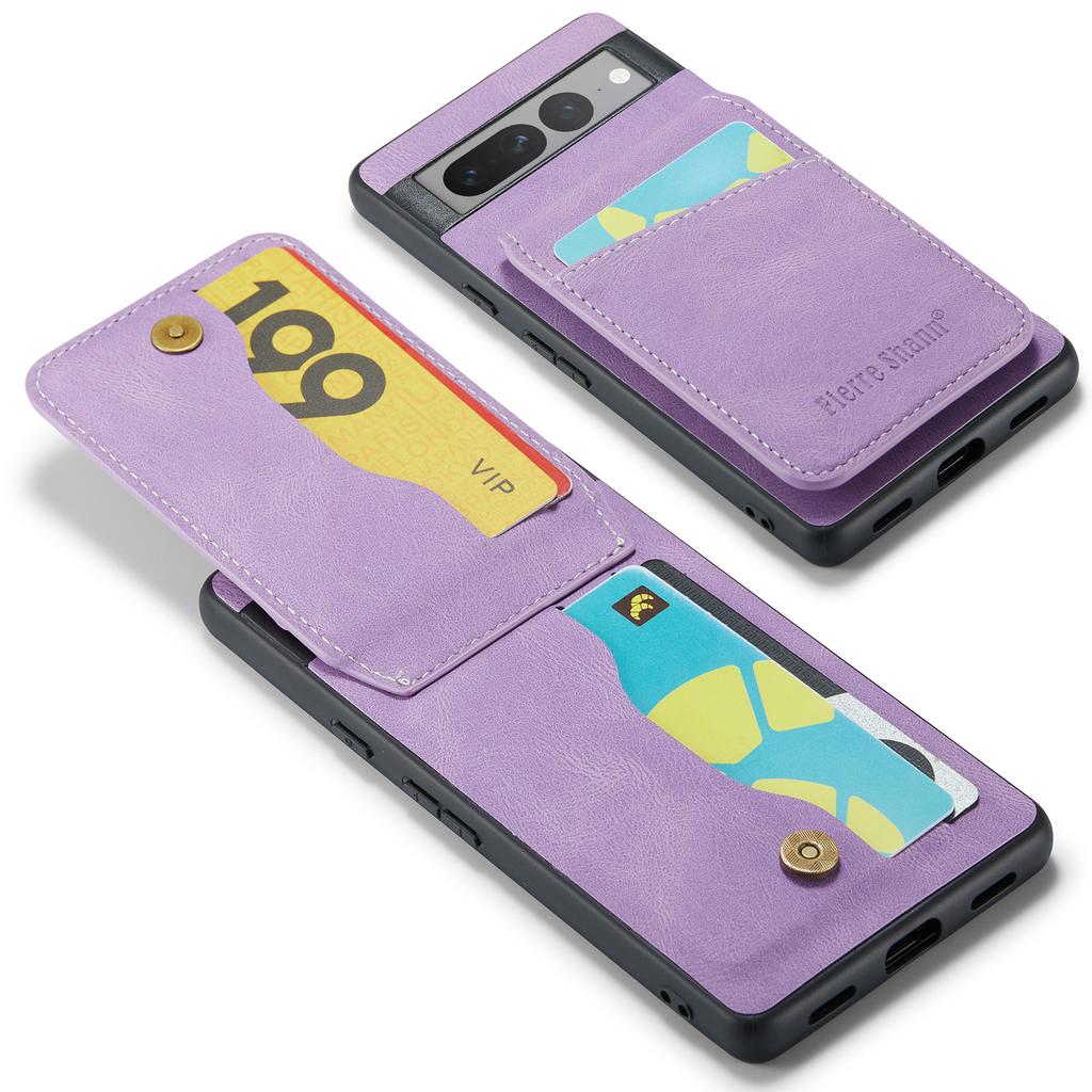 For Google Pixel 7 Pro 5G RFID Blocking Cell Phone Case Card Slots PU+TPU Cover