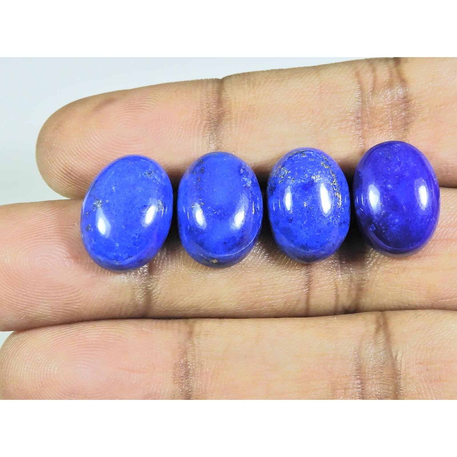 

12X16 MM Natural Lapis Lazuli Oval Cabochon Loose Gemstone 4Pcs Lot 45Cts. A-488