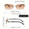 1 Pair of Fashionable Square Frameless Glasses for Both Men and Women Casual Daily Wear Simple Party Pography