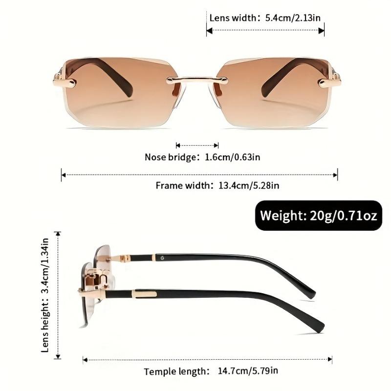 1 Pair of Fashionable Square Frameless Glasses for Both Men and Women Casual Daily Wear Simple Party Pography