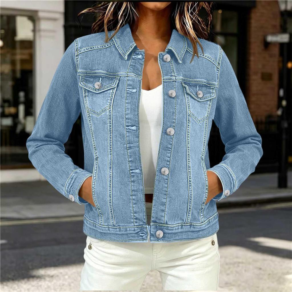 Denim Jacket with Pockets – Slim Fit Casual Everyday Outerwear