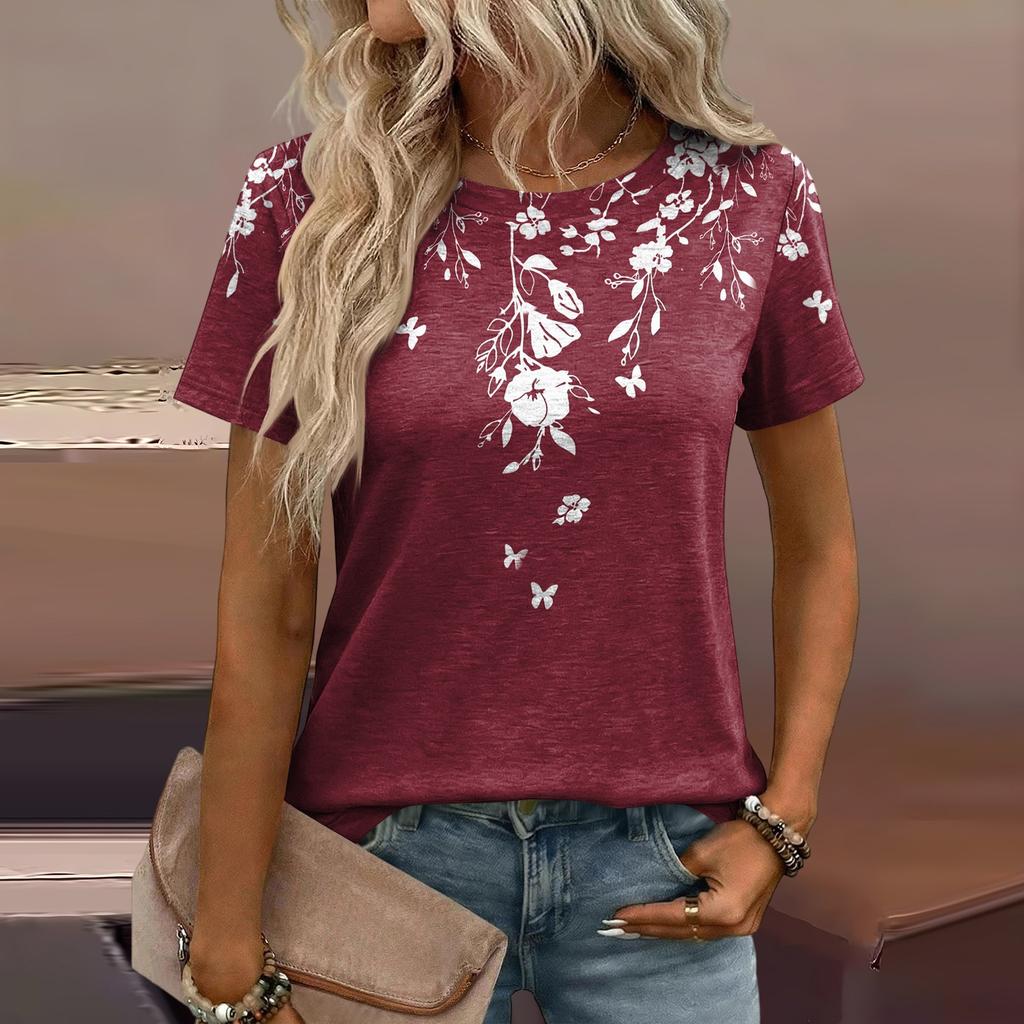 Women's Loose-Fit Fashionable Casual Printed T-Shirt