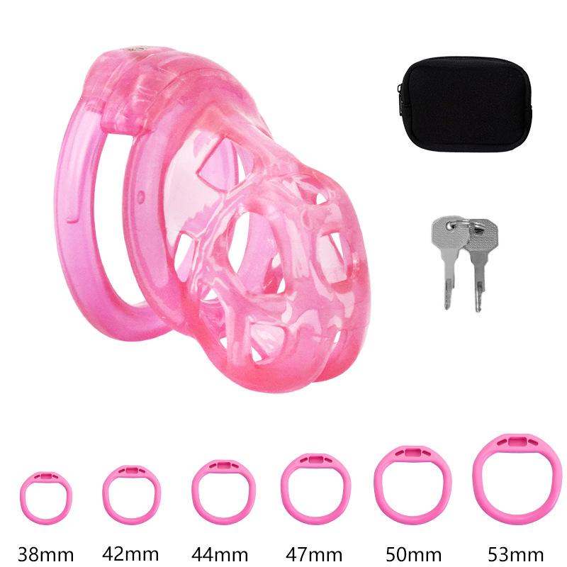 With 5 Size Cock Rings Penis Soft Silicone Chastity Cage Device Anti-Cheating Penis Lock Restraints for Men Discreet Sex Toy 18+