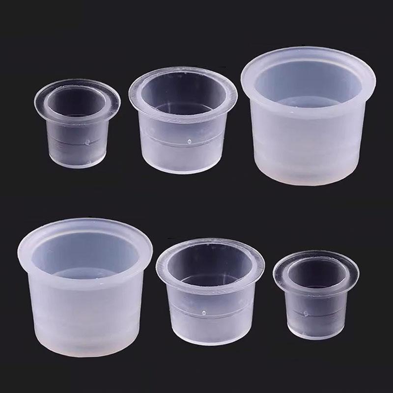 100pc S/M/L Plastic Disposable Microblading Tattoo Ink Cups Tattoo Permanent Makeup Pigment Clear Holder Container Accessory