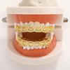 Hip Hop Iced Out Zähne Grillz 18K Gold Plated Grillz Bling Krone 8 Zähne Grillz Form Rapper Körperschmuck Geschenk