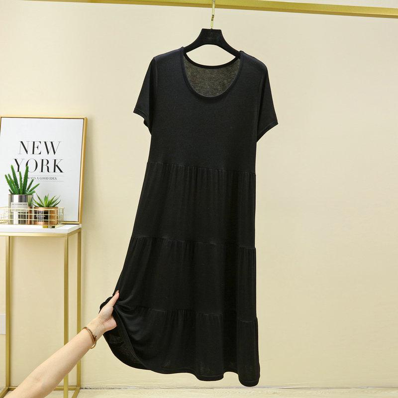 

Летнее модальное платье большого размера свободного покроя макси для беременных с несколькими слоями One Size