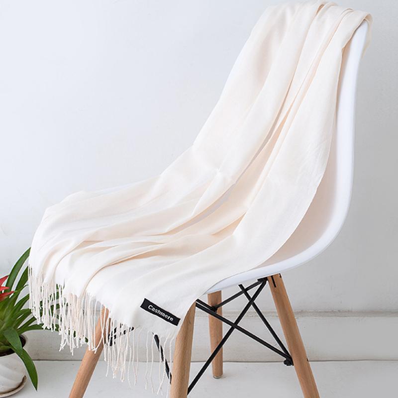 Women 70x200cm Faux Cashmere Solid Fringe Scarf Minimalist Elegant A/C Shawl Soft Breathable Autumn And Winter Warm Scarf