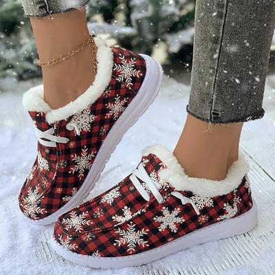 Women Boots Winter 2024 New Thick Bottom Snow Boots Women Plus Velvet Thickened Hairy Cotton Shoes Women Casual Printed Sneakers