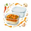 Pojemnik Szklany Lunchbox Kwadratowy 320 Ml Na Żywność Obiad Lunch Sałatki