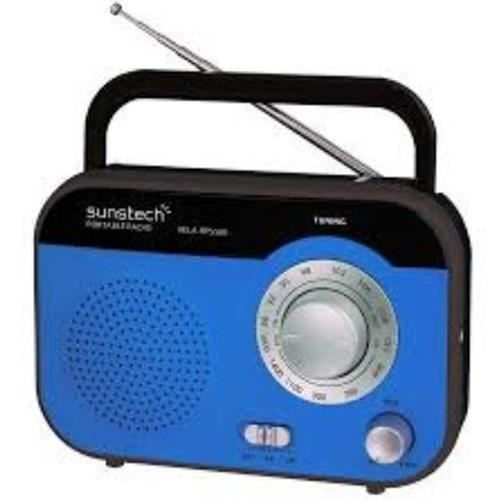 Radio Portable Sunstech RPS560 - Analogique AM/FM - 0,8 W - 1-voie - 7,5 cm - Bleu