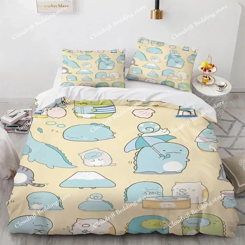 Japanese Cartoon Sumikko Gurashi Anime Bedding Set Kawaii Cute Sumikkogurashis Duvet Cover Quilt Cover Pillowcase Queen King