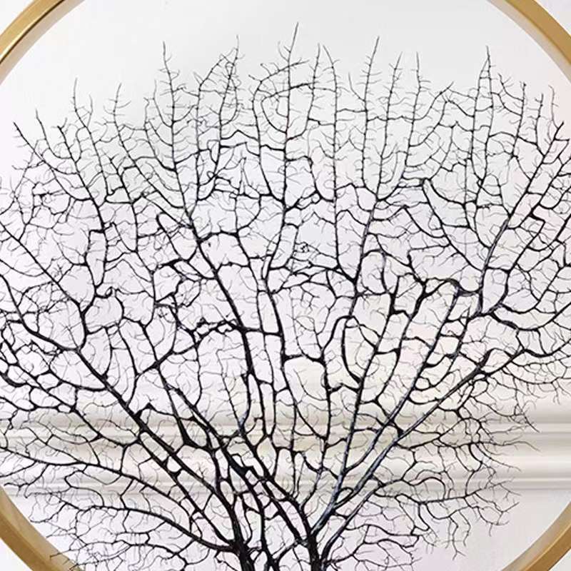 Metal Handicrafts Artificial Plants Tree Trunk Statue Branch Decorative Figurines Geometric Ring Home Decoration Accessories
