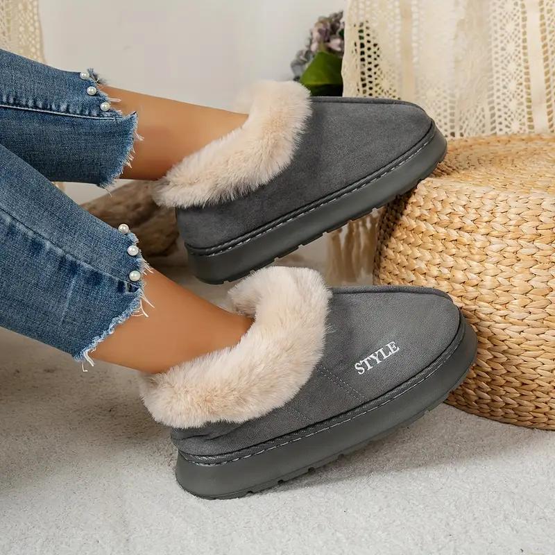Couple's Luxury Comfortable Warm Fleece Lined Winter Slippers - Elegant, Warm, and Comfortable Thick Sole Indoor