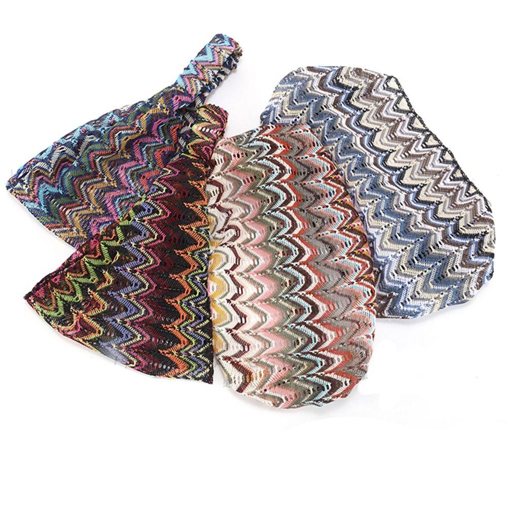 Colorful Lace Hairbands Hollow Wide Side Head Wrap Sweet Wave Mesh Headband Party