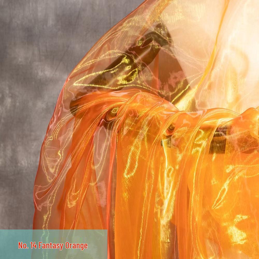 Iridescent Two-Tone Gradient Organza Pearl Gauze for Performance Costumes, Weddings, and Kindergarten Events