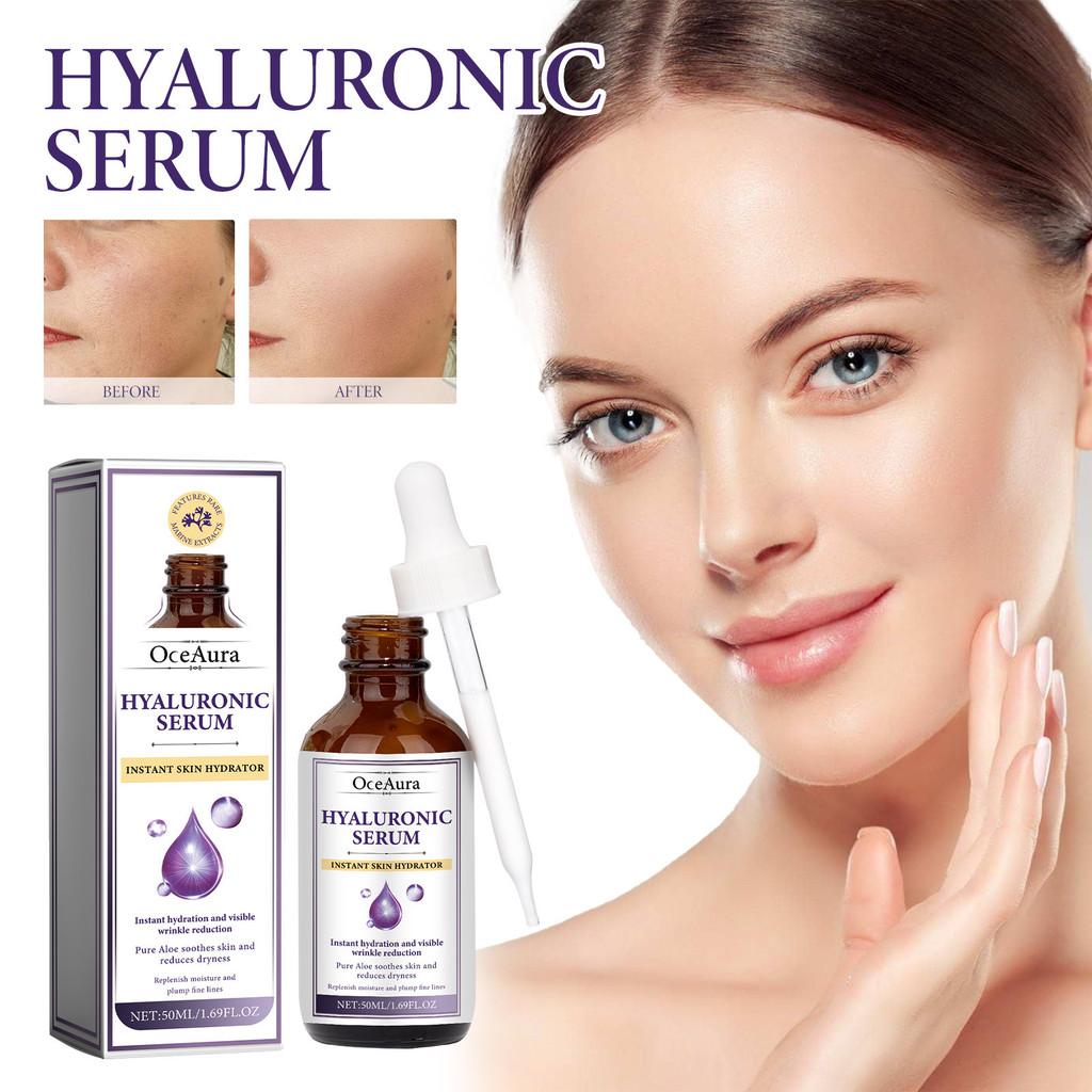 Oceaura Hyaluronic Acid Facial Serum For Hydration Firming Wrinkle Reduction And Pore Minimizing 50ml