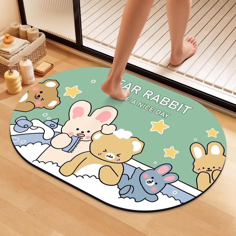Bathroom floor mat, cross-border non-slip floor mat at the entrance of the bathroom, toilet entry, diatom mud absorbent mat