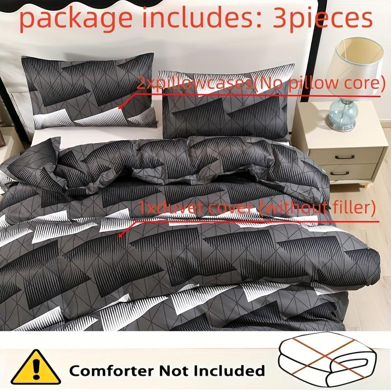 3pcs Polyester Printed Floral Soft Skin-Friendly Quilt Cover Three-Piece Set (One Quilt Cover Plus Two Pillowcases) Suitable