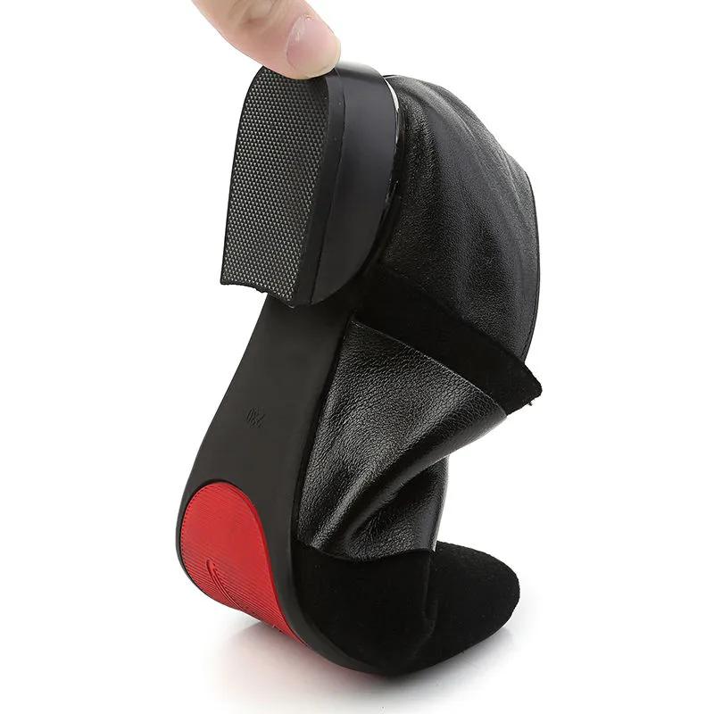 Fashion GKTINOO Shoes Soft Comfortable Genuine Leather Shoes Ladies Low Heels Soft Office Lady Shoes Slip On Pumps For Women Large Size