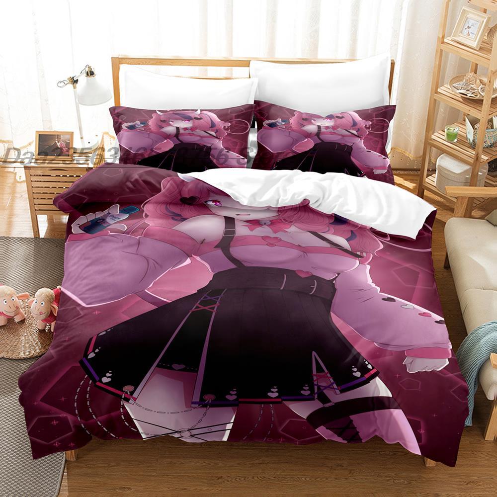 

Ironmouse Bedding Set Single Twin Full Queen King Size Bed Set Teenager Bedroom Sheet set 3D Print Anime EU Single(135x200cm)