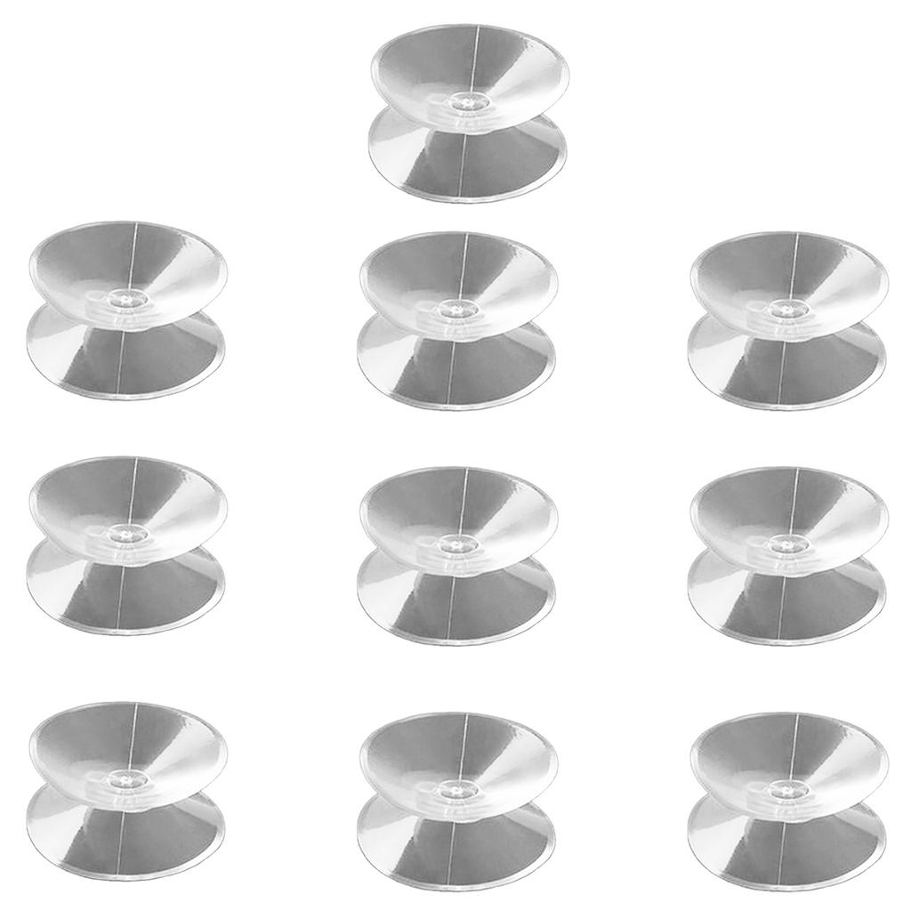 Set of 10 Double Sided Suction Cups for Glass Wall Hooks Clear and Convenient