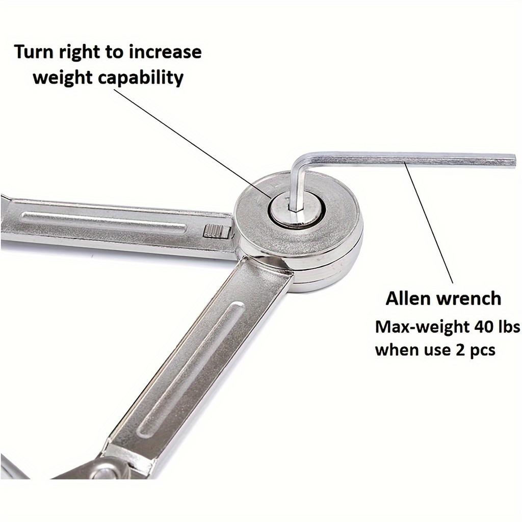 Lid Support Hinge In Satin Nickel Folding Lid Stay Hinge with Soft Close, Perfect for Toy Box/Drawer Window/Wardrobe/Cabinet Doo