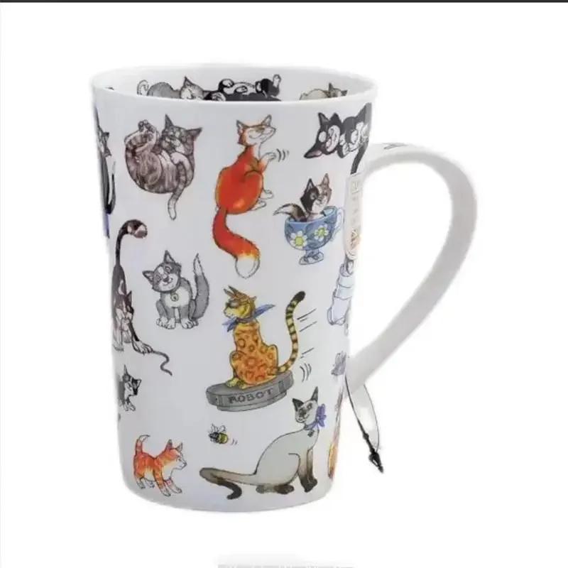 Κούπα Υψηλής Ποιότητας Bone China Γάτα Κεραμική Κούπα με Φίλτρο Τσαγιού Κούπα Τσαγιού Καφέ Εξαιρετικά Επιτραπέζια Σκεύη Νερού