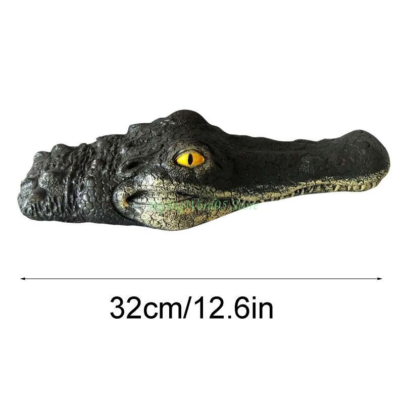 24TE Floating for Crocodile for Head Water Decoy Simulation Realistic Pond Pool Garden Art Decoration