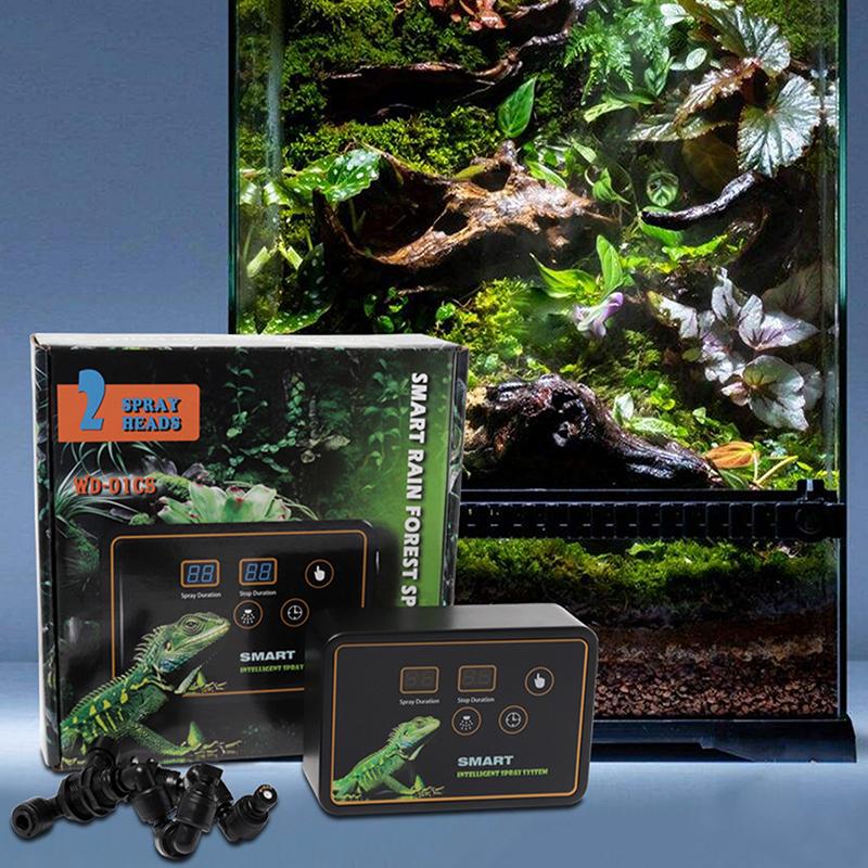 Regenwald Terrarium Zeitschaltuhr Sprühsystem Zerstäubungsset Klettertier Schildkrötenbox Intelligentes Sprühen Hohe Qualität Geräuscharm