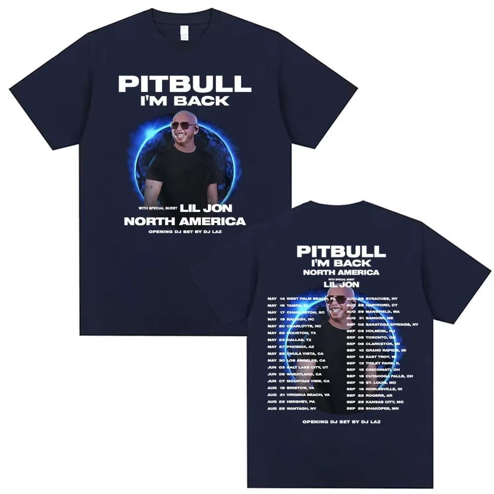 Pitbull Im Back Tour 2026 North America Concert T Shirt Unisexs Women Fashion Hip Hop Pop Music Tshirts Cotton Tshirt