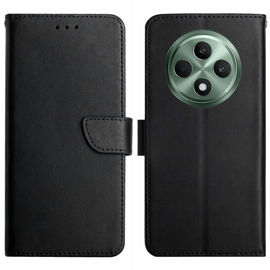 HT02 Für Oppo Reno12 F 5G Hülle Echtes Rindsleder Nappa-Textur Handyhülle