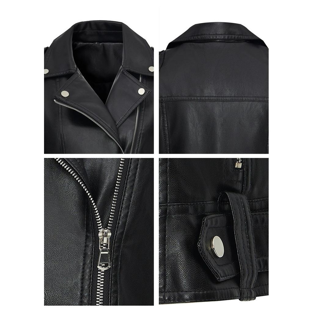Mode Anzugrevers Lederweste All-Match Damen Lederjacke