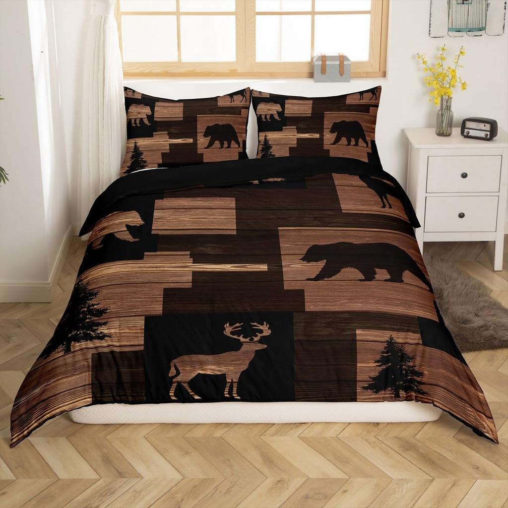 3D Black Bear Duvet Cover Set Wildlife Pattern Bedding Sets With Pillowcase Kid Adult Bedroom Single Queen King Comforter Cover