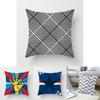 Premium Polyester Peach Skin Geometric Cushion Cover In Black White Gray For Elegant Touch