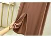 Korean Style Women's Modal Slimming V-Neck Spaghetti Strap Dress with Slit, Plus Size – Spring/Summer Collection